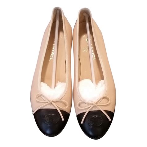 chanel ballerinas black and beige|Chanel ballet shoes.